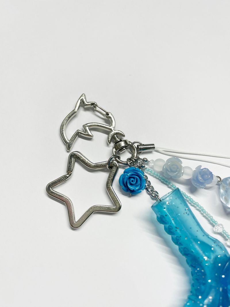 Ocean Blue Boots Keyring Bag Charm Keychain