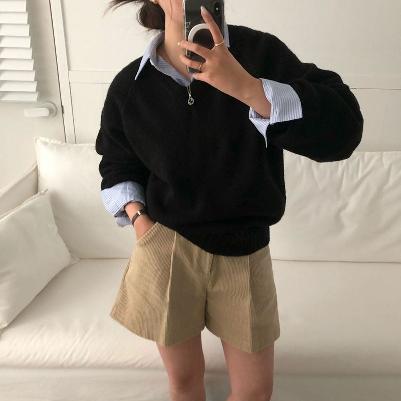 Madeleine Corduroy Pintuck Shorts