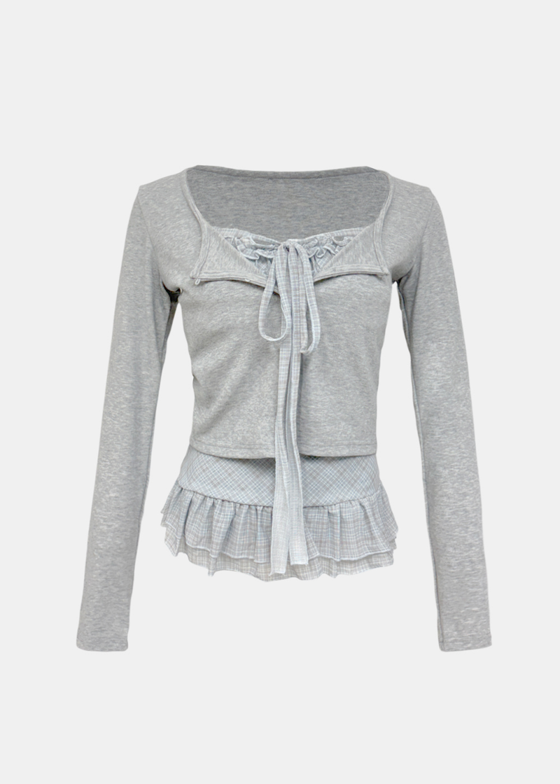Jane Frill Top & Cardigan Set