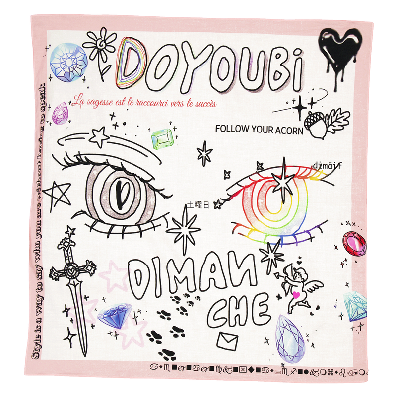DOYOUBI DIMANCHE（ドヨウビ ディマンシュ）の「【MADE】Doyoubi Dimanche 落書きスカーフ（ヘアアクセサリー）」