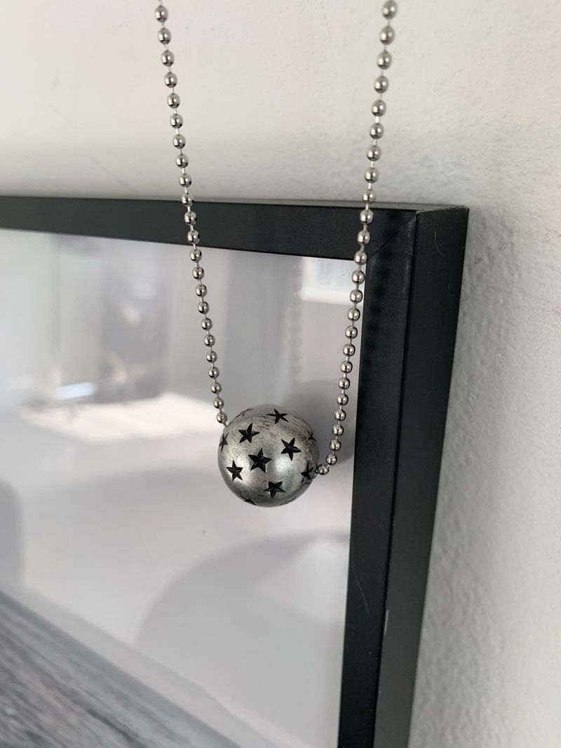 Star Stamping Ball Long Necklace