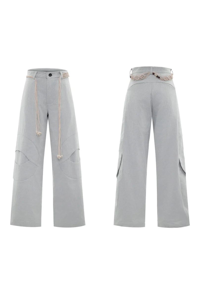 Belted Straight Cut Jeans