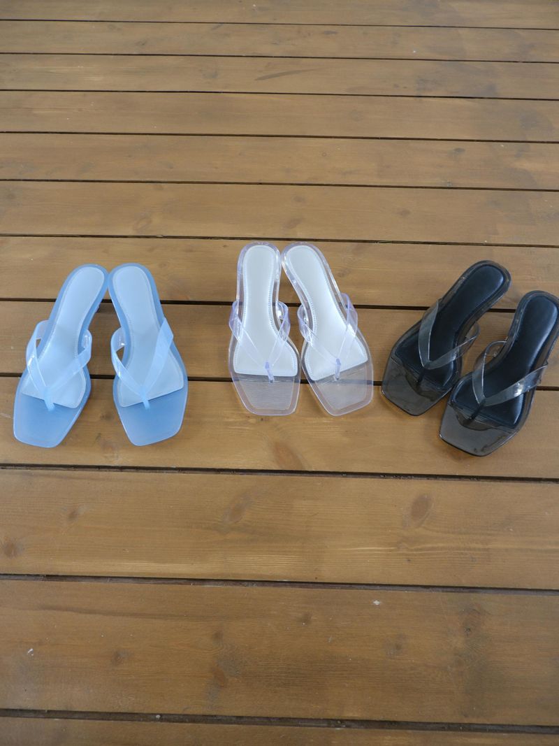clear jelly heels
