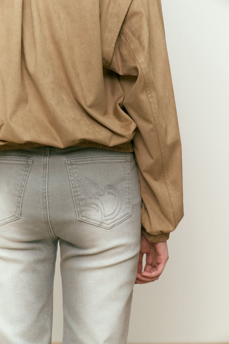 CHERRY SPAN SLIM-FIT DENIM PANTS [KHAKI]