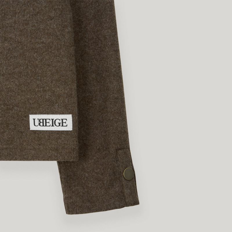 Brown Snap Knit Polar Tee