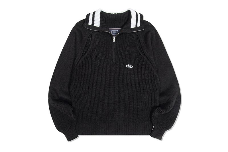 SPORTY LINE KNIT HALF ZIP UP
