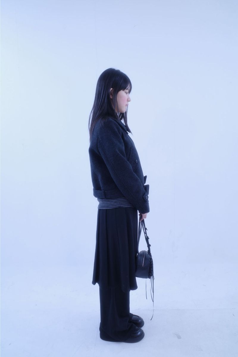 Shaki shirring ribbon sholder bag