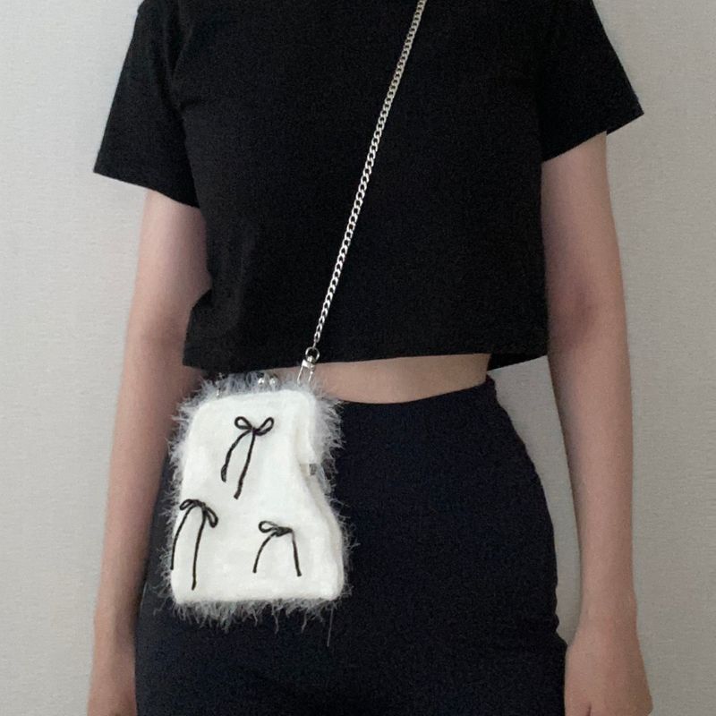 [MADE] Étang Ribbon Fluffy Bag | White