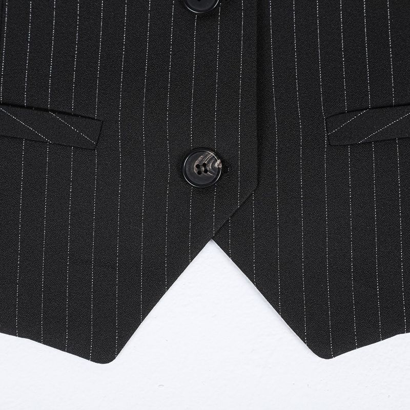 Classic stripe single vest jacket (BLACK)