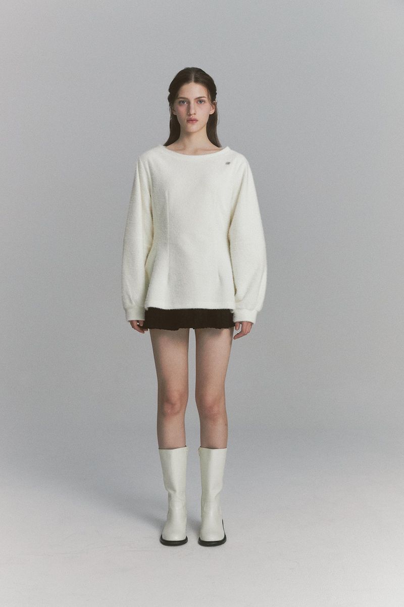 Angora Flare Sweatshirt Ivory