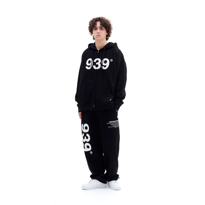 939 LOGO HOOD ZIP-UP (BLACK)