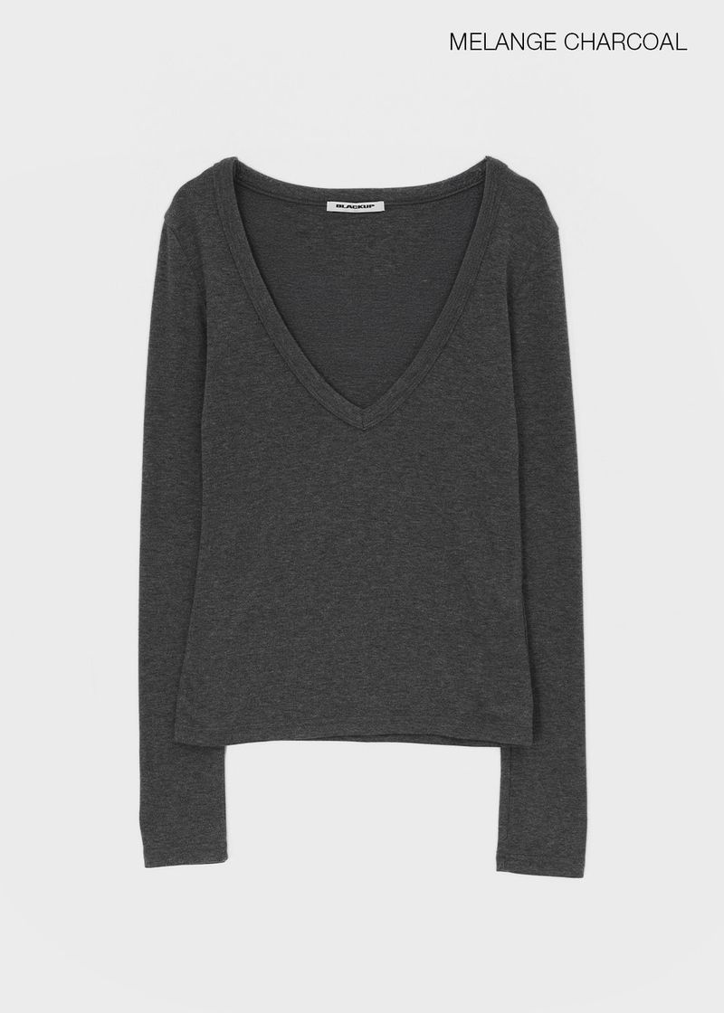 [MADE] Rosa Deep V-Neck Long Sleeve Tee