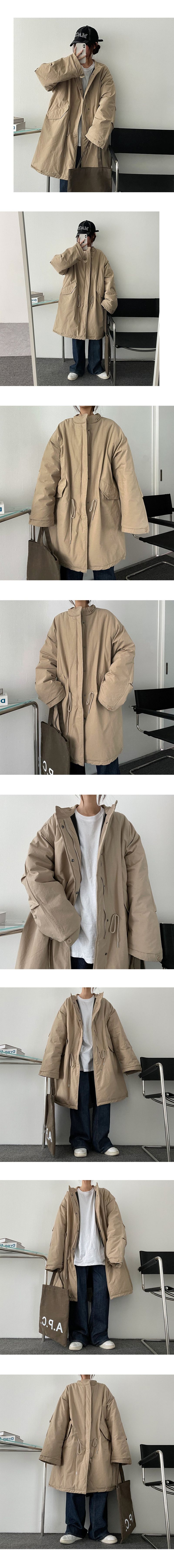 [Padding lining] Dain Wang Boxy String Long Bomber Jacket Jumper
