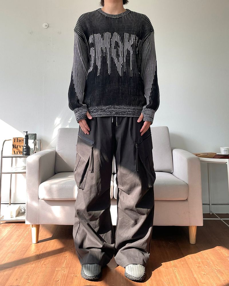 Zipper Big Cargo Cotton Pants