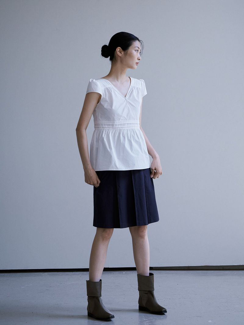 PUFF PIN TUCK BLOUSE [ WHITE ]