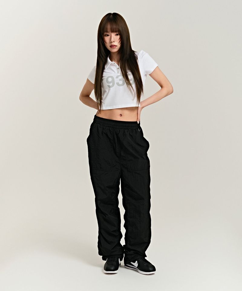 939 LOGO COLLAR CROP TOP (WHITE)
