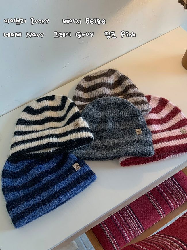 Kemat Stripe Knit Beanie