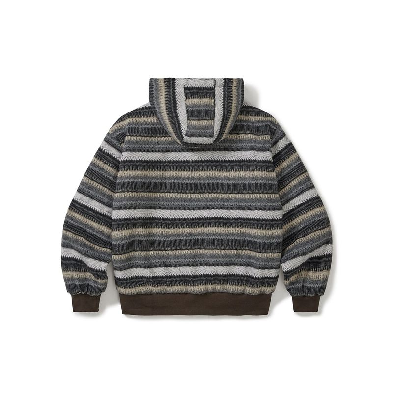 Wool fleece hooded zip-up jacket / Gray