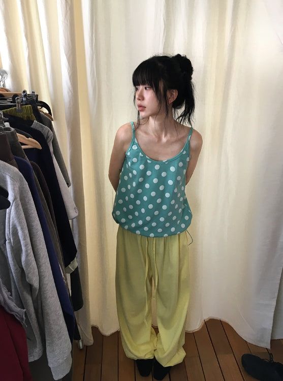Minaru Loose Fit String Dot Sleeveless