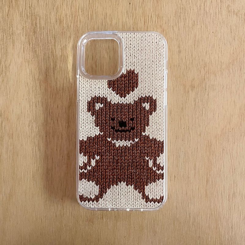 TEDDY BEAR HARD JELL CASE_IVORY