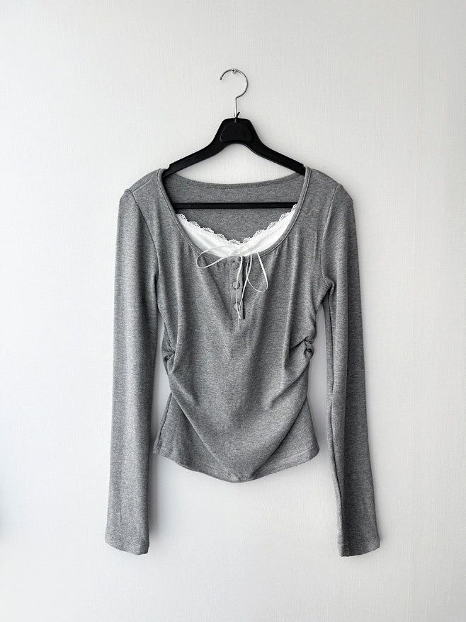 Ribbon shirring layered top