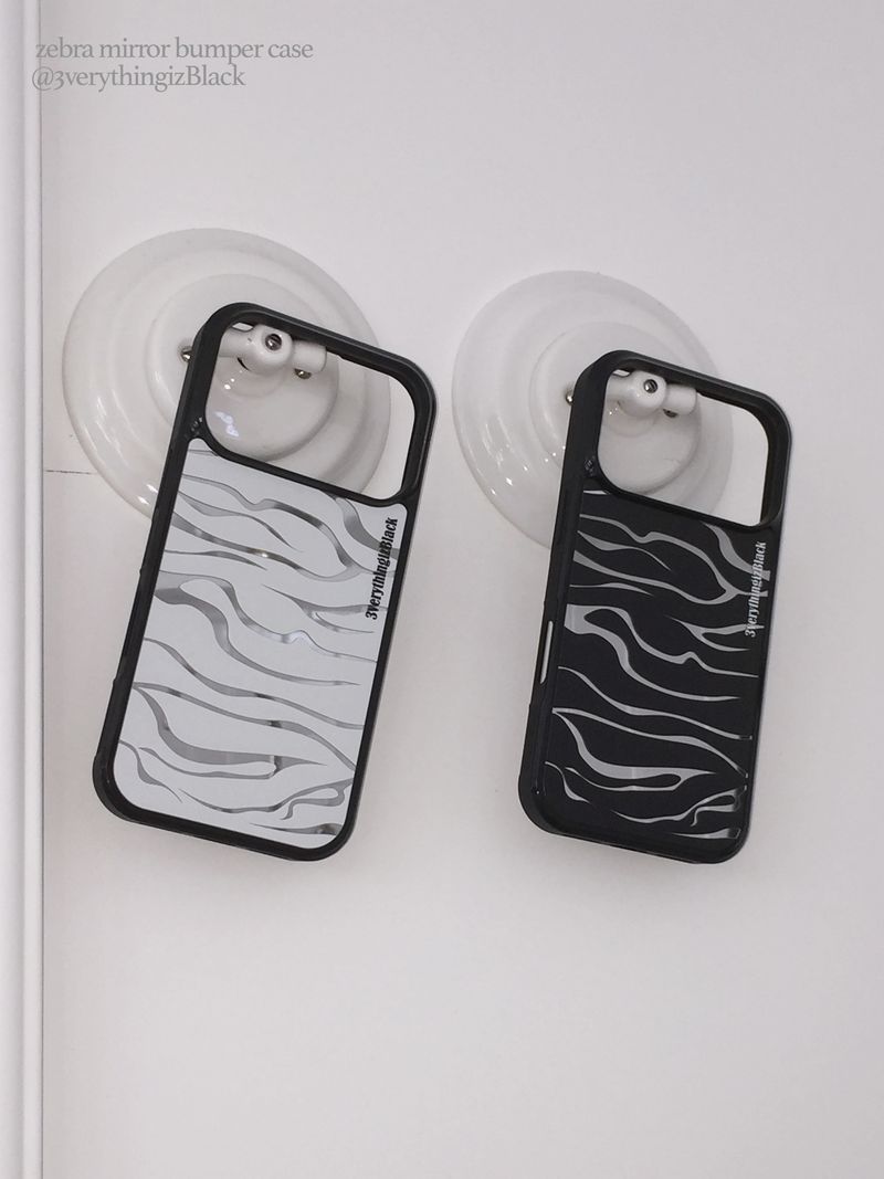 zebra mirror bumper case [white]