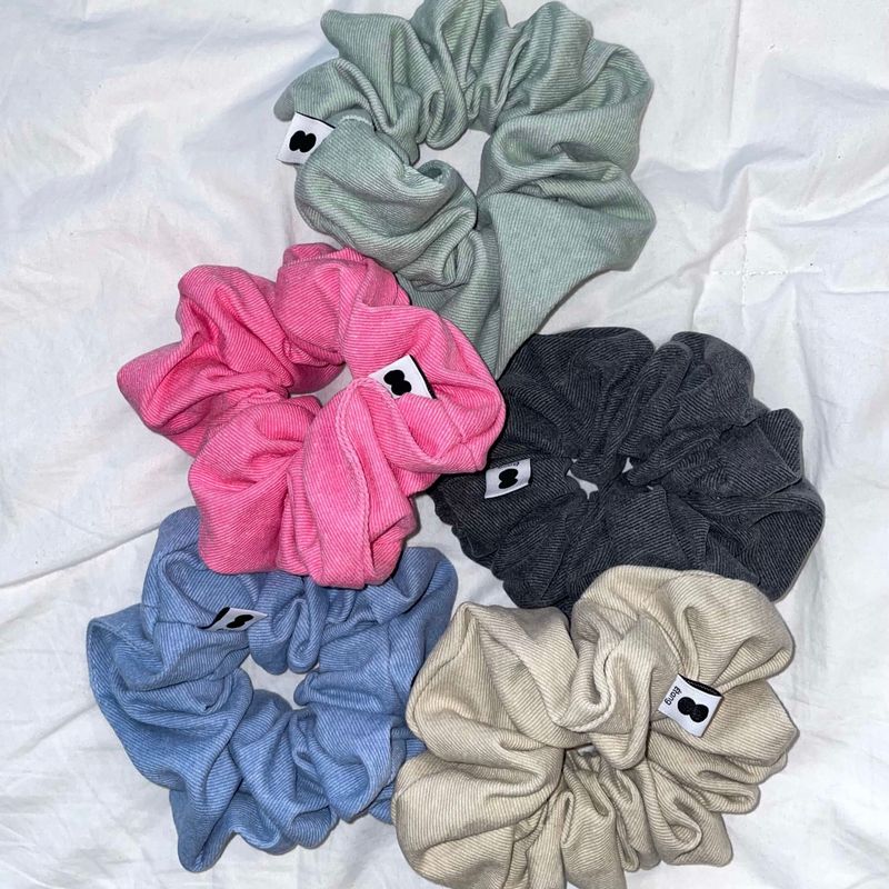 Étang Denim Scrunchie | Green