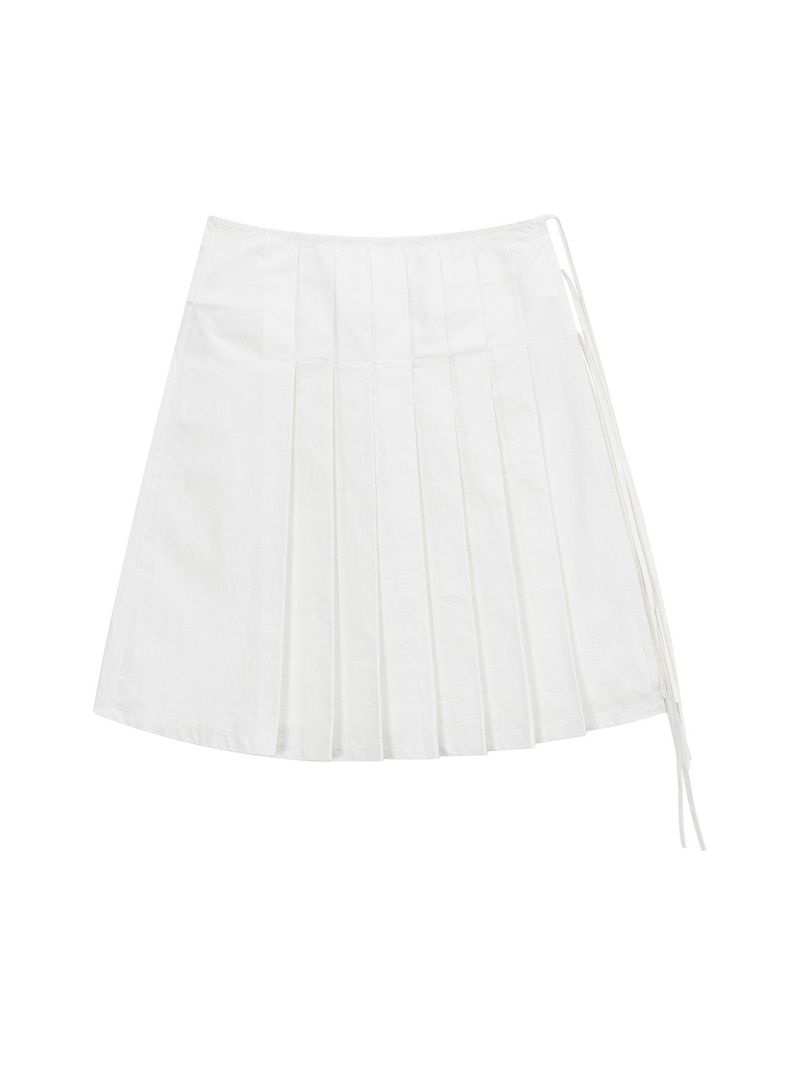 (W) Has Pleats Wrap Skirt