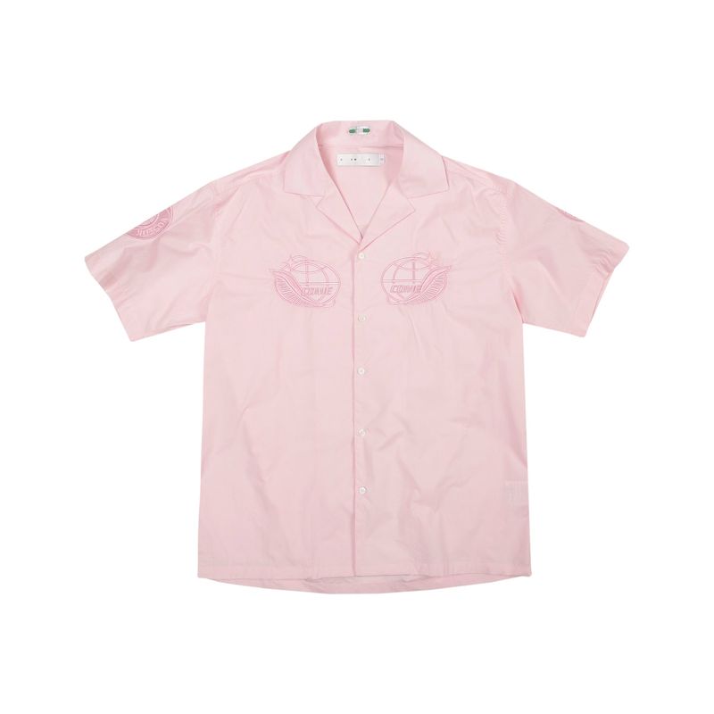 C.O.M.E（シーオーエムイー）の「[UNISEX] Mission Patch Bowling Shirt (PINK)（Tops）」