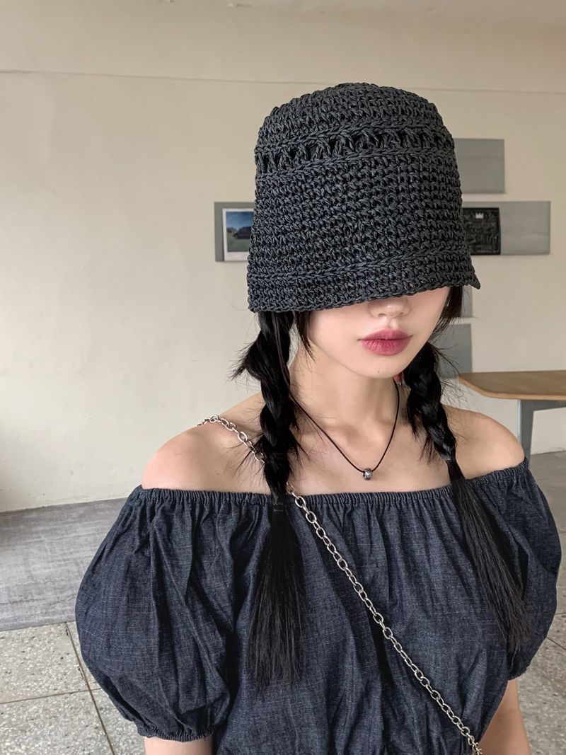 Wako summer straw bungee bucket hat