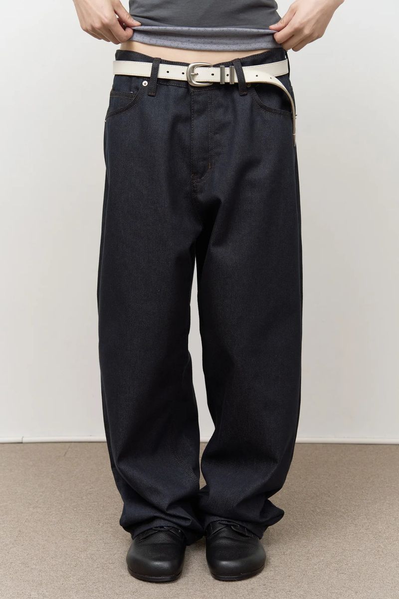 Peo Back Leather Denim