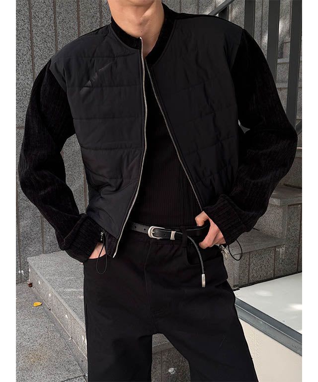 [F/W] Velvet crop padding cardigan(2color)
