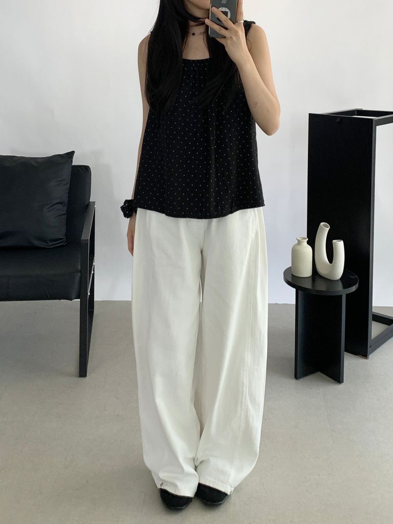 Liam Shirred Sleeveless Blouse