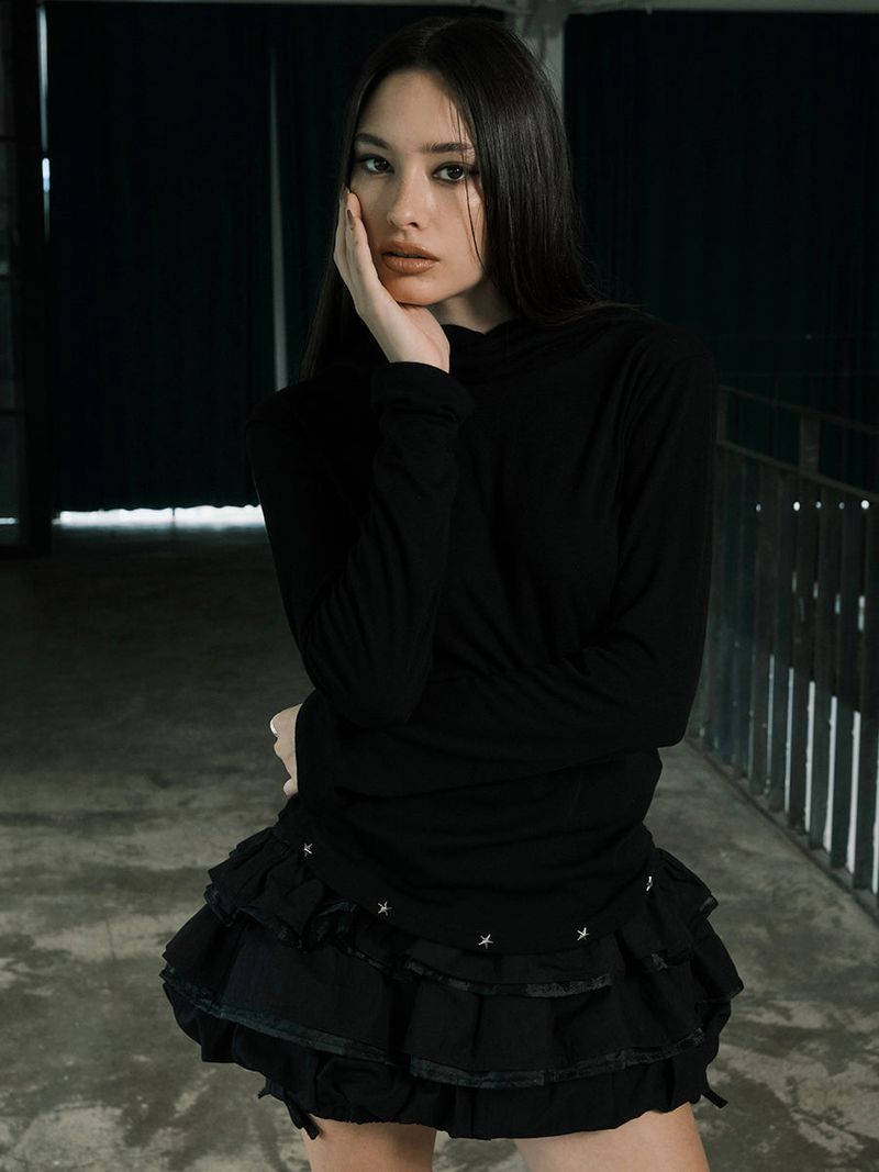 STUD HOODIE (BLACK)