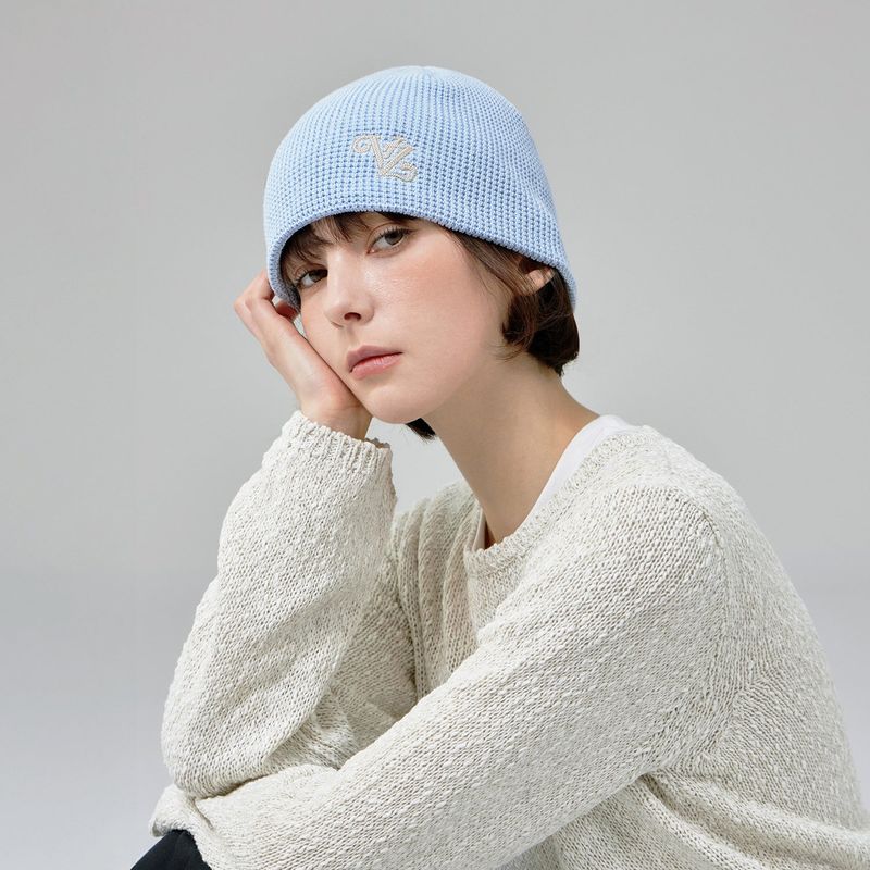 Leaf VZ Logo Waffle Beanie / Sky Blue