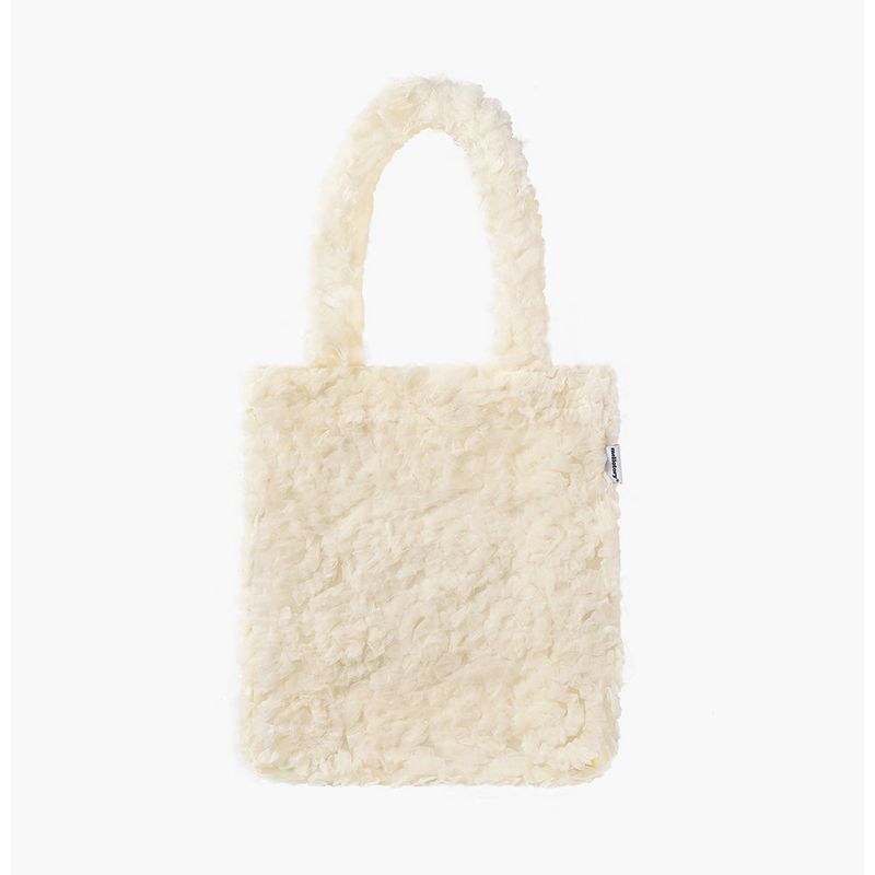 SEE-THROUGH TULLE SHOULDER BAG  (Cream)