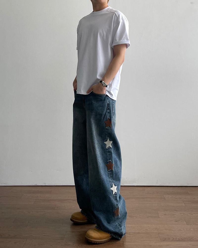 オールスターパッチデニムパンツ