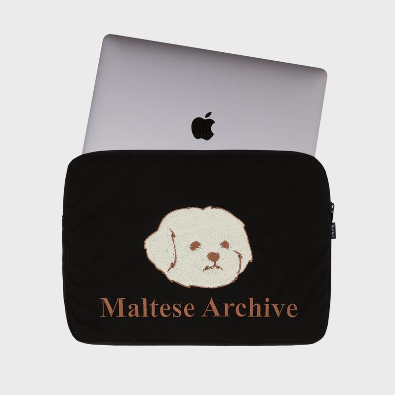 Maltese applique laptop pouch