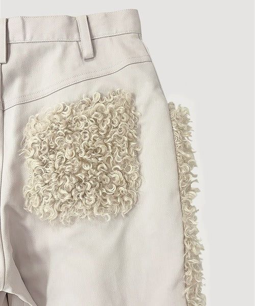 FUR STRAIGHT PANTS