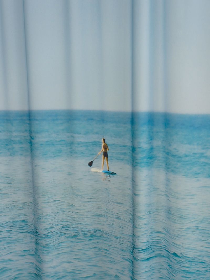 marine blue curtain