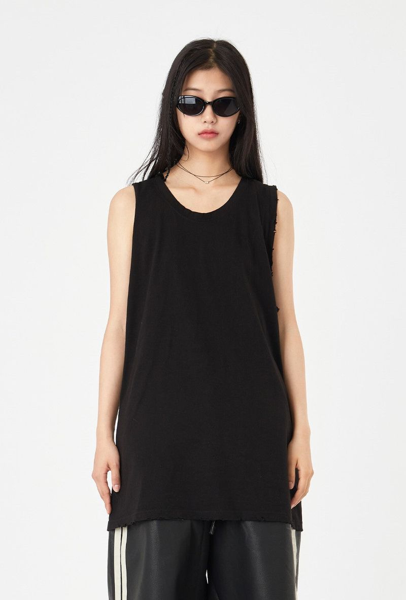 Raucohouse(ラウコハウス)の「Crack vintage over sleeveless(Tops)」