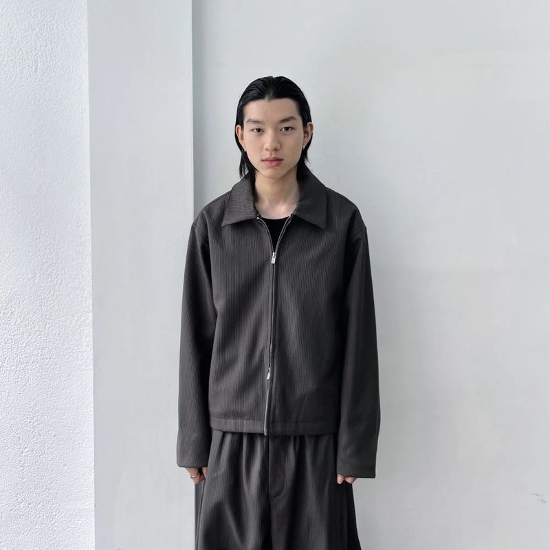 FADE MEET（フェードミート）の「ピンストライプ ジップ ジャケット（ジャケット/アウター）」