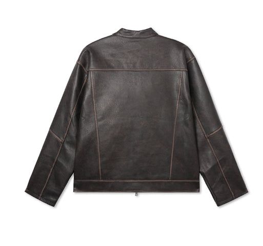 Bleed Washing Leather Biker Jacket