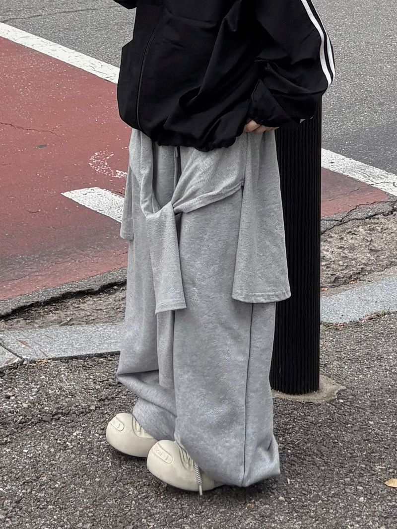 wrap layered balloon sweatpants