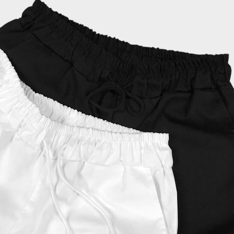 strap elastic pants_white