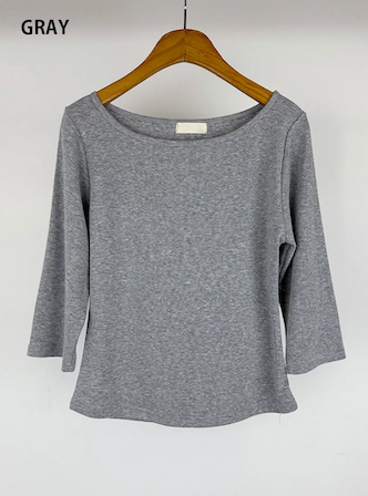 BOAT NECK MID SLEEVE TEE (4C)