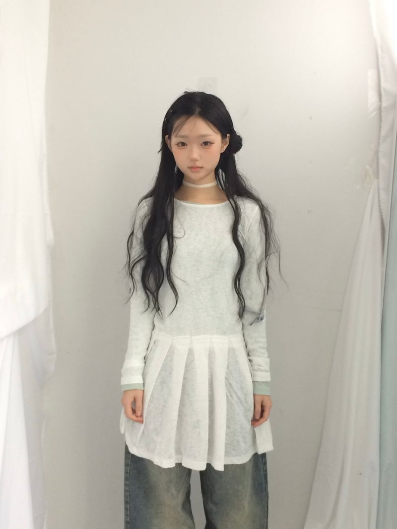 ner.ui.bin（ノエビン）の「line and pleated dress（Dresses）」