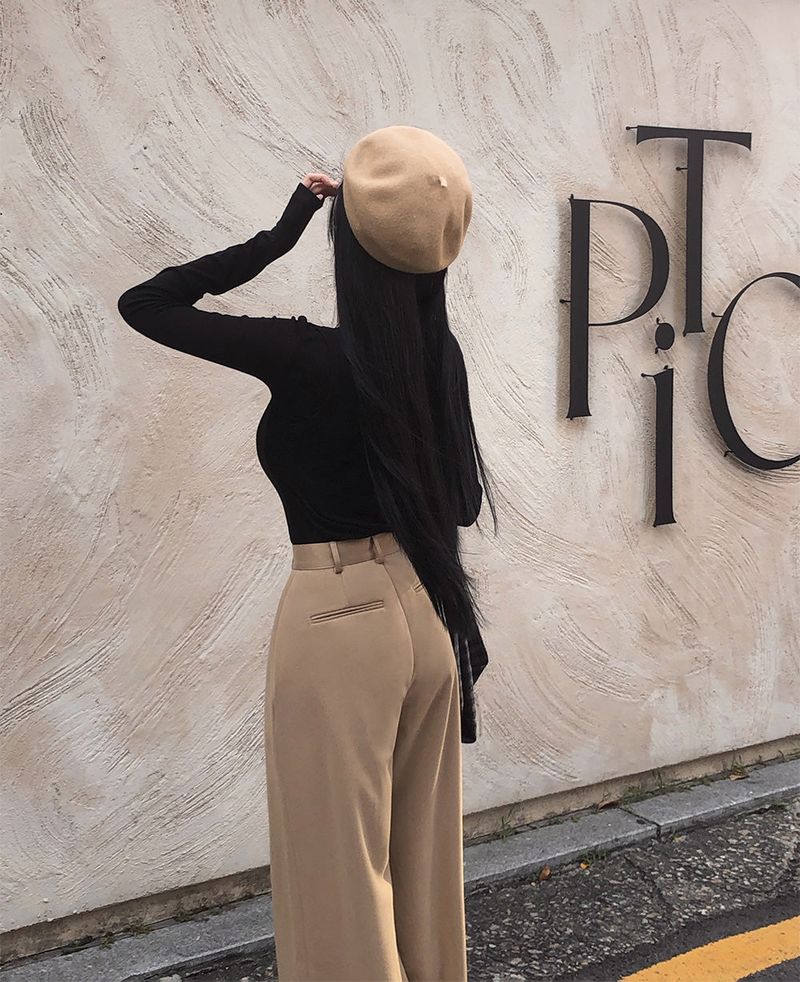 [BELLIDE MADE] DOUBLE-SIDED FLEECE DOUBLE PINTACK WIDE PANTS