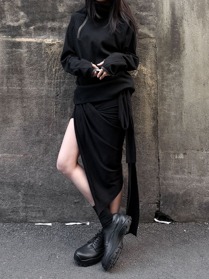 UNBAL LAYERED DRAPE SKIRT