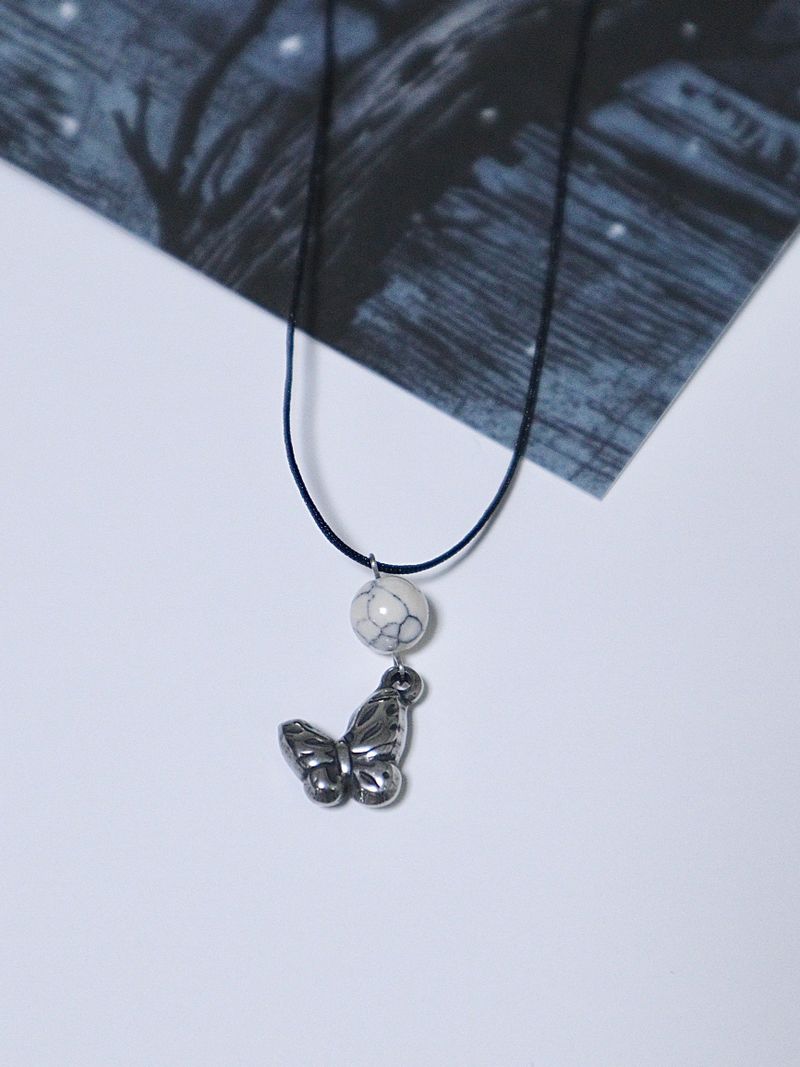 antique butterfly gemstone necklace